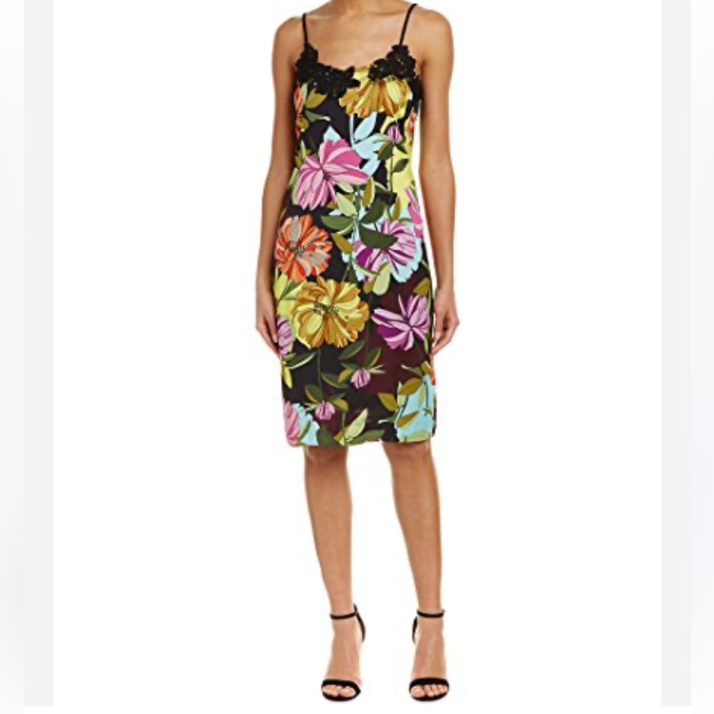 Nwt Trina Turk Delicate Dahlia Dell Slip Dress In Floral Print Size 8
